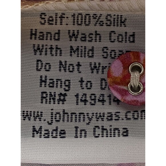 F. Johnny Was Silk 3X Top Multicolor Blouse High Neck NWT $280 - Picture 6 of 8